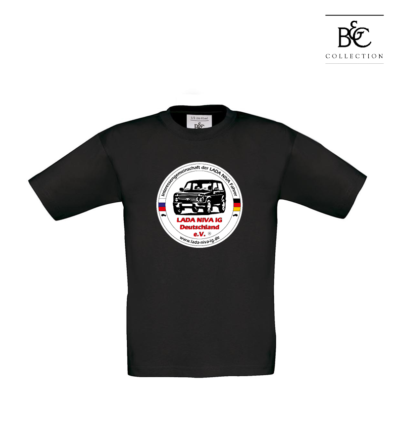 B&C Kinder T-Shirt Black "Anton Frontprint"
