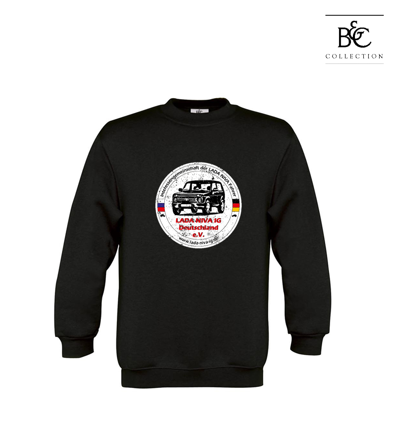 B&C Kinder Sweatshirt Black "Uwe Frontprint"