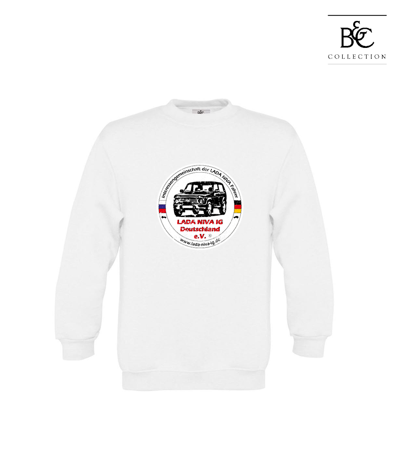 B&C Kinder Sweatshirt White "Uwe Frontprint"