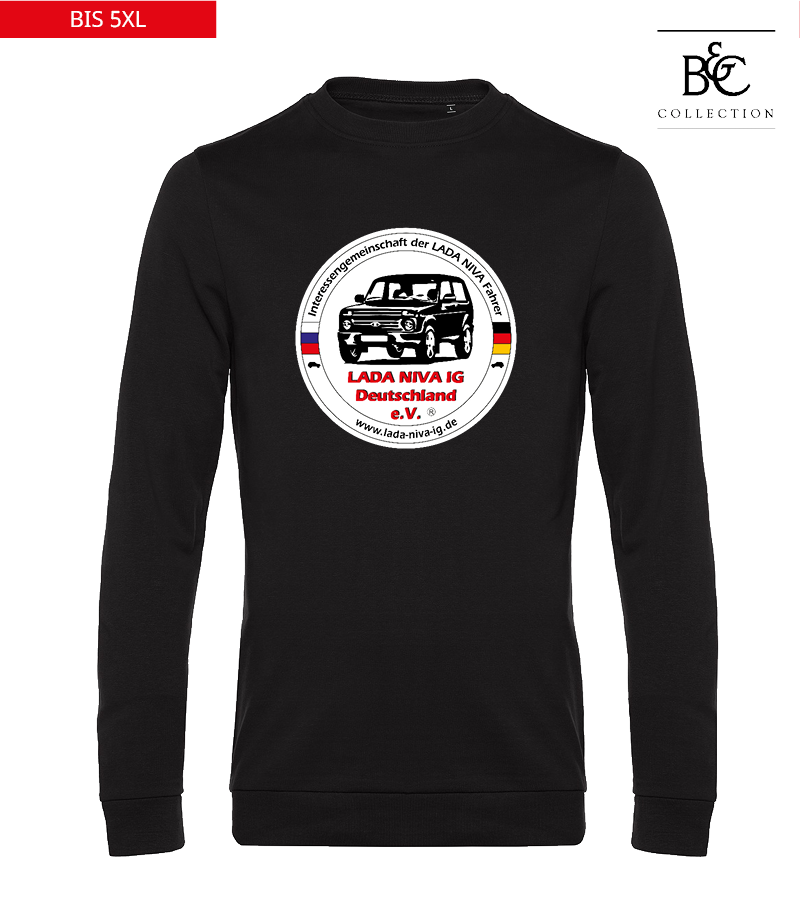 B&C Herren Sweatshirt Black Pure "Anton Frontprint"